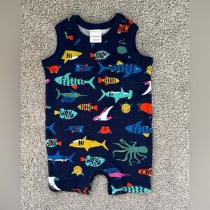Hanna Andersson Navy Sea Life Baby Romper